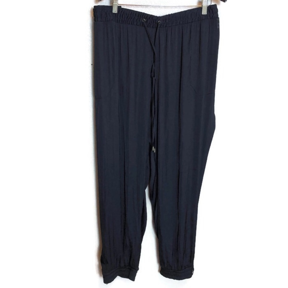 🛍Black Silk String Tie Pull Up Jennifer Lopez Pants